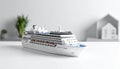 Detailed deck cruise model, clean white travel concept shot Royalty Free Stock Photo