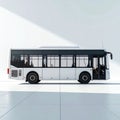 Modern urban bus, minimal white setup with soft shadow Royalty Free Stock Photo