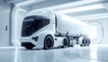 Matte-finish hydrogen truck, modern industrial tech style Royalty Free Stock Photo