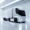 Matte-finish hydrogen truck, modern industrial tech style Royalty Free Stock Photo