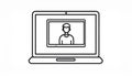 Join the modern digital conference call with this streamlined laptop illustration icon Royalty Free Stock Photo