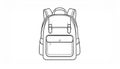 Detailed line drawing of a stylish backpack, ready for your creative design ideas now. Royalty Free Stock Photo