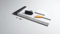 Drafting Tools on White Background Royalty Free Stock Photo