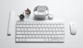 Minimalist White Desk Setup Royalty Free Stock Photo