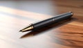 Elegant Fountain Pen on Wooden Desk Royalty Free Stock Photo