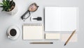 Workspace with Notebook and Coffee Royalty Free Stock Photo