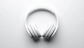 White Headphones on White Background Royalty Free Stock Photo