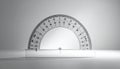Transparent Protractor on Gray Background Royalty Free Stock Photo