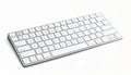 Modern White Wireless Keyboard on White Background Royalty Free Stock Photo