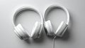 Pair of White Headphones Royalty Free Stock Photo