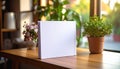 Blank Book Mockup on Wooden Table Royalty Free Stock Photo
