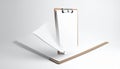 Clipboard with Blank Paper on White Background Royalty Free Stock Photo