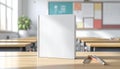 Blank Book Cover Mockup in Classroom Setting Royalty Free Stock Photo