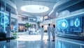 Futuristic medical facility with sleek Royalty Free Stock Photo