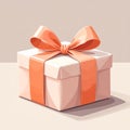 Beautiful cartoon candy with a peach ribbon and packaging. Sweet in flat vector style Royalty Free Stock Photo