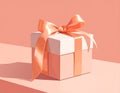 Beautiful cartoon candy with a peach ribbon and packaging. Sweet in flat vector style Royalty Free Stock Photo