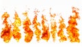 Fire flames isolated on white background Royalty Free Stock Photo