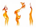 Fire flames isolated on white background Royalty Free Stock Photo