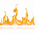 Fire flames isolated on white background Royalty Free Stock Photo