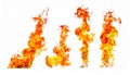 Fire flames isolated on white background Royalty Free Stock Photo
