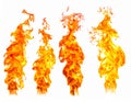 Fire flames isolated on white background Royalty Free Stock Photo