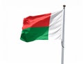 Madagascar flag waving isolated white background Royalty Free Stock Photo