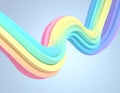 Abstract rainbow pastel shape. 3d illustration, 3d rendering Royalty Free Stock Photo