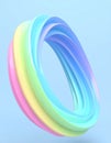 Abstract rainbow pastel shape. 3d illustration, 3d rendering Royalty Free Stock Photo