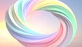 Abstract rainbow pastel shape. 3d illustration, 3d rendering Royalty Free Stock Photo