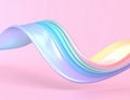 Abstract rainbow pastel shape. 3d illustration, 3d rendering Royalty Free Stock Photo
