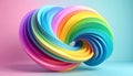 Abstract rainbow pastel shape. 3d illustration, 3d rendering Royalty Free Stock Photo