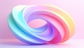 Abstract rainbow pastel shape. 3d illustration, 3d rendering Royalty Free Stock Photo