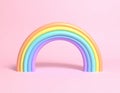 Abstract rainbow pastel shape. 3d illustration, 3d rendering Royalty Free Stock Photo