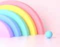 Abstract rainbow pastel shape. 3d illustration, 3d rendering Royalty Free Stock Photo