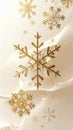 Soft Fading Gold Snowflake Silhouettes on Ivory Background Royalty Free Stock Photo