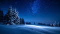 Deep Midnight Blue with Twinkling Light Particles Winter Night Mood Royalty Free Stock Photo