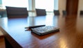 Business Essentials on a Polished Conference Table Royalty Free Stock Photo