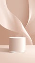 Cylinder podium background ribbons. Product presentation, mock up, clean product Royalty Free Stock Photo
