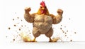 Strong Muscular Rooster Flexing Biceps Royalty Free Stock Photo