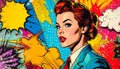 Retro style colorful comic book pop art background Royalty Free Stock Photo