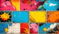 Retro style colorful comic book pop art background Royalty Free Stock Photo