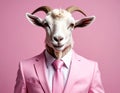 The Goat Who Wears A Pink Suit Royalty Free Stock Photo