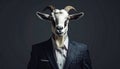The Goat Who Wears A Suit Royalty Free Stock Photo