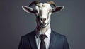 The Goat Who Wears A Suit Royalty Free Stock Photo