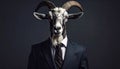 The Goat Who Wears A Suit Royalty Free Stock Photo