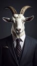The Goat Who Wears A Suit Royalty Free Stock Photo