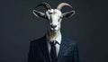 The Goat Who Wears A Suit Royalty Free Stock Photo