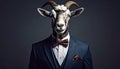 The Goat Who Wears A Suit Royalty Free Stock Photo