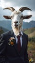 The Goat Who Wears A Suit Royalty Free Stock Photo