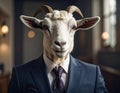 The Goat Who Wears A Suit Royalty Free Stock Photo